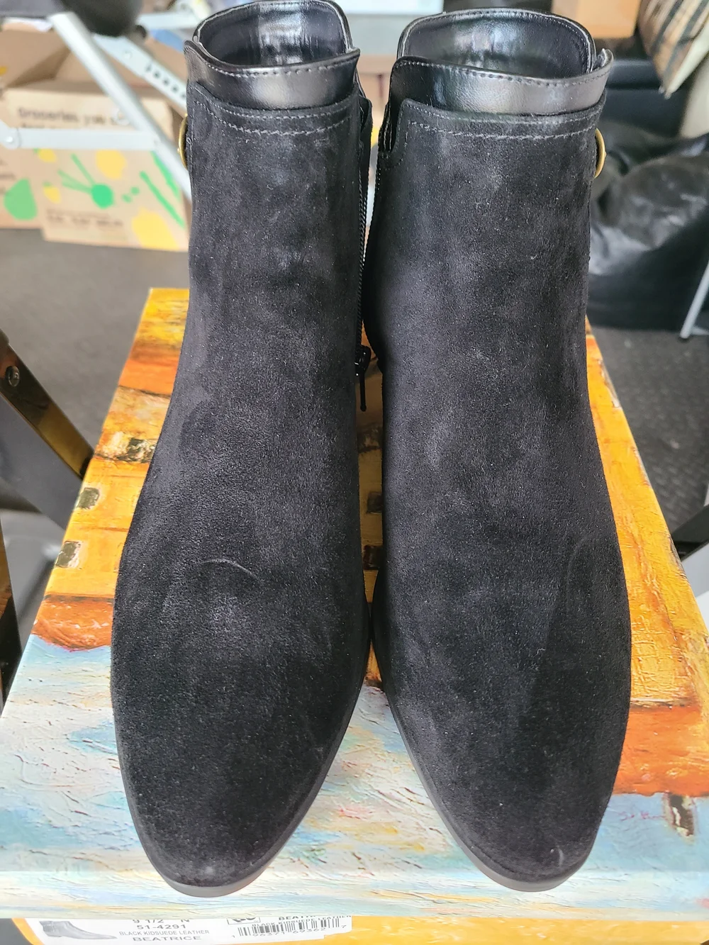 Bella Vita Beatrice Bootie Black Suede Leather Ankle Boot sz. 9.5